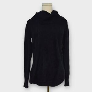 Moth Anthropologie Georgia Cowl Neck Tunic Sweater Black Size XS
